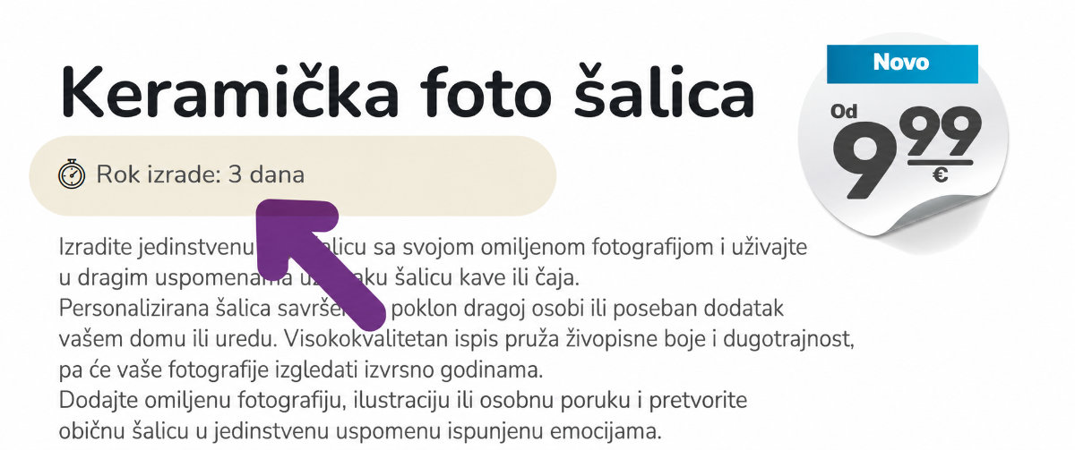 Tradicionalno izrezivanje prema omjeru stranica proizvoda